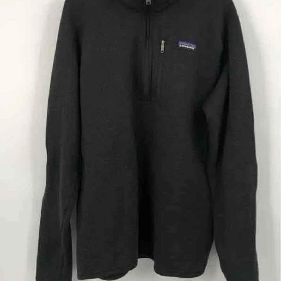 Patagonia Mens Black Long Sleeve 1/4 Zip Mock Neck Sweater Pullover Size Large